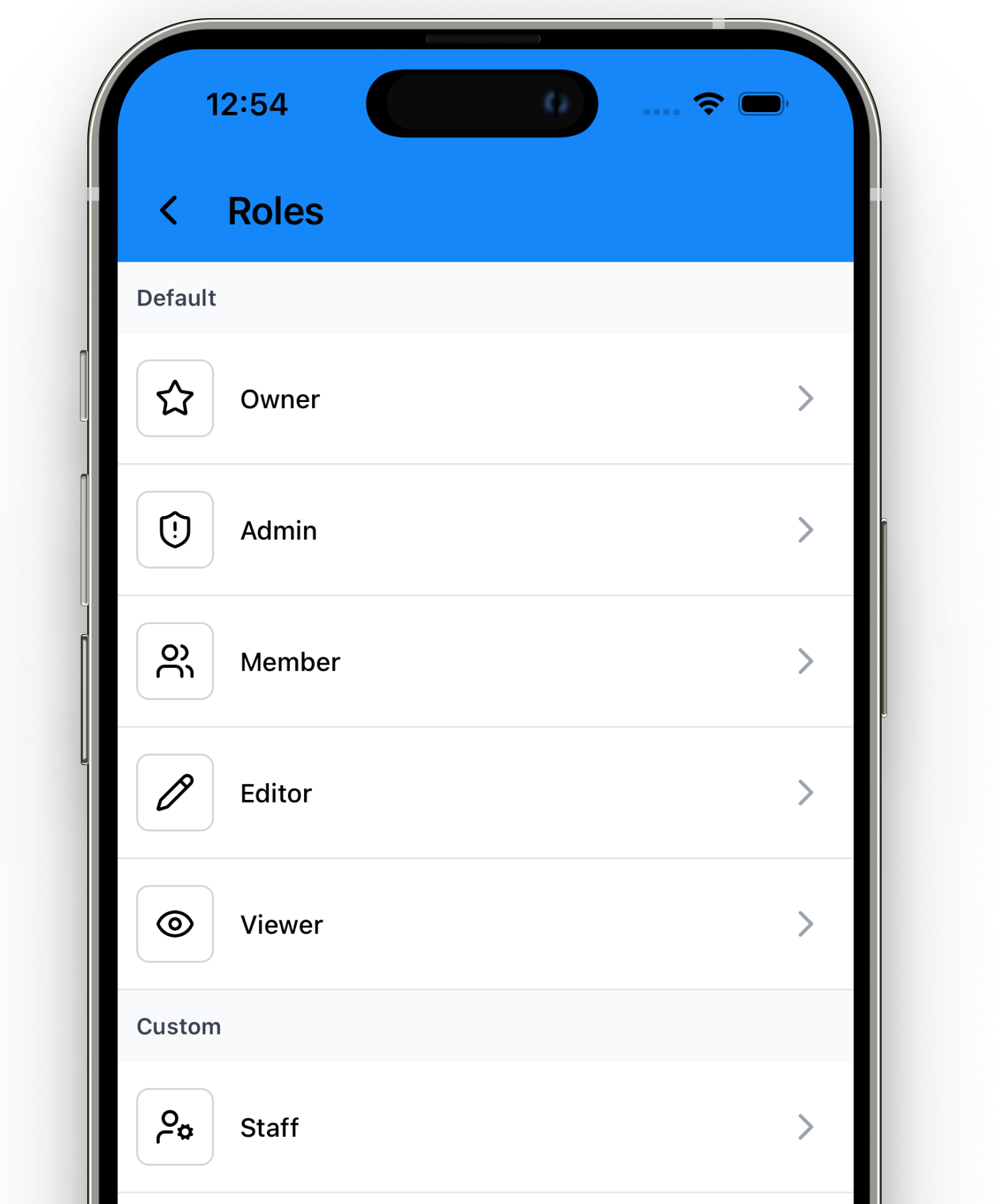 Permissions and roles preview